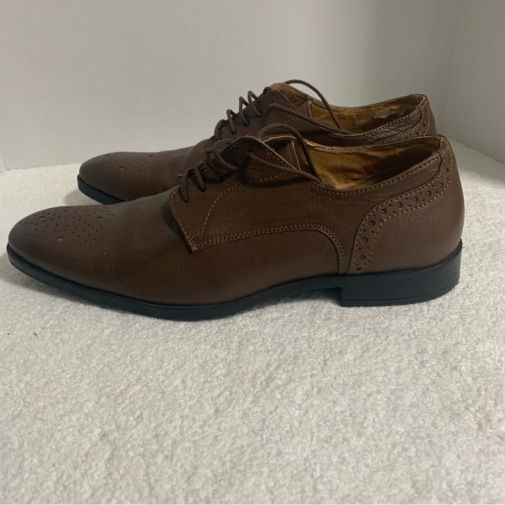 Steve Madden Gionni Wingtip Oxford Dress‎ Shoes Mens Size 10 Brown Leather